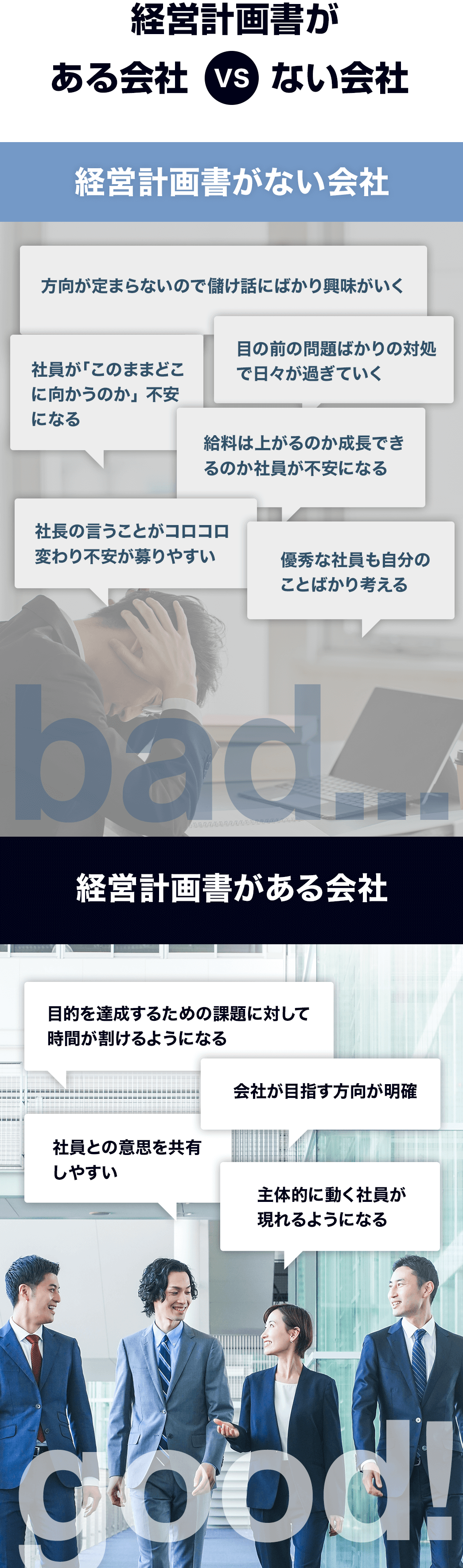 経営計画書がある会社とない会社